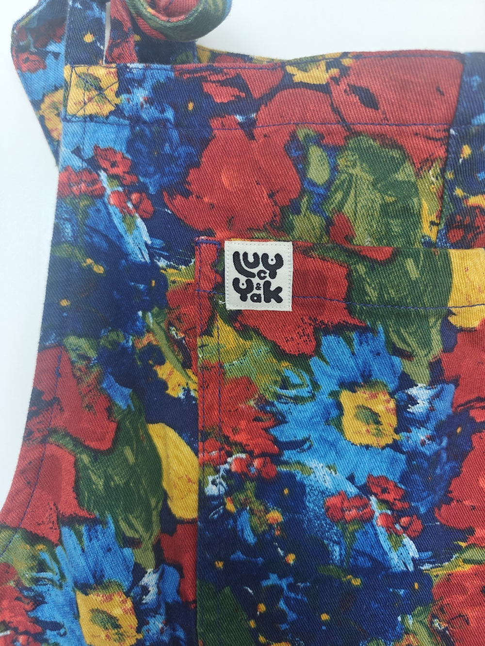 Lucy & Yak Red Floral Cotton Dungaree Jumpsuit - Picture 5 of 5